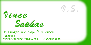 vince sapkas business card